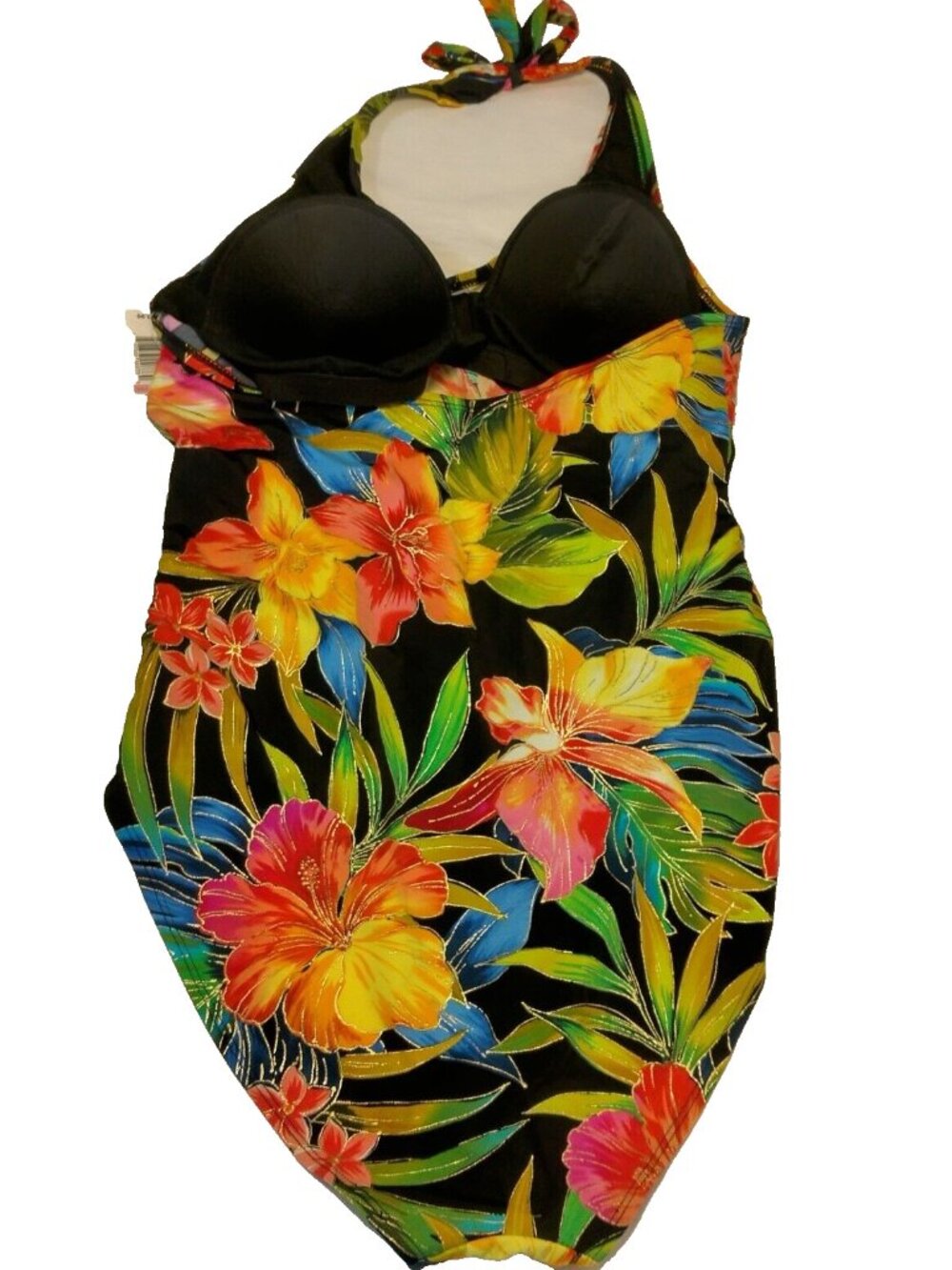 Islander Vintage Swimsuit Size 16 Faux Wrap Tropical Floral Swim Swimming - Picture 2 of 16
